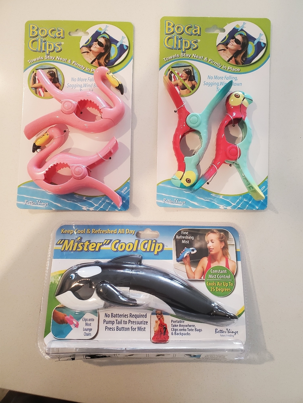 Beach Accessory Lot - Boca Clips Towel Clips & Mister Cool Clip
